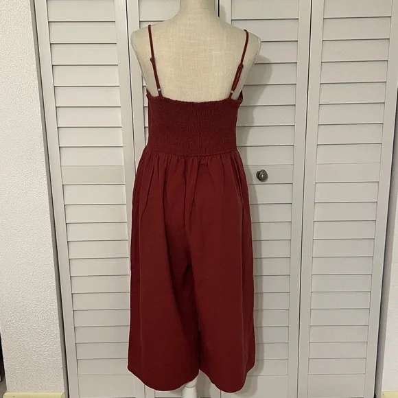 Crop Rust Palazzo Jumpsuit - Picture 3 of 7